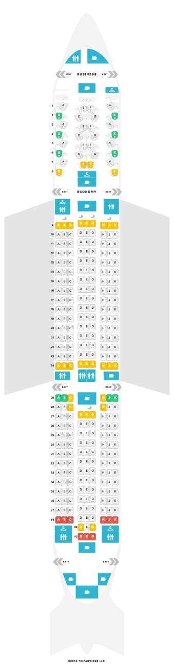 Seat map of Turkish Airlines Boeing 787.